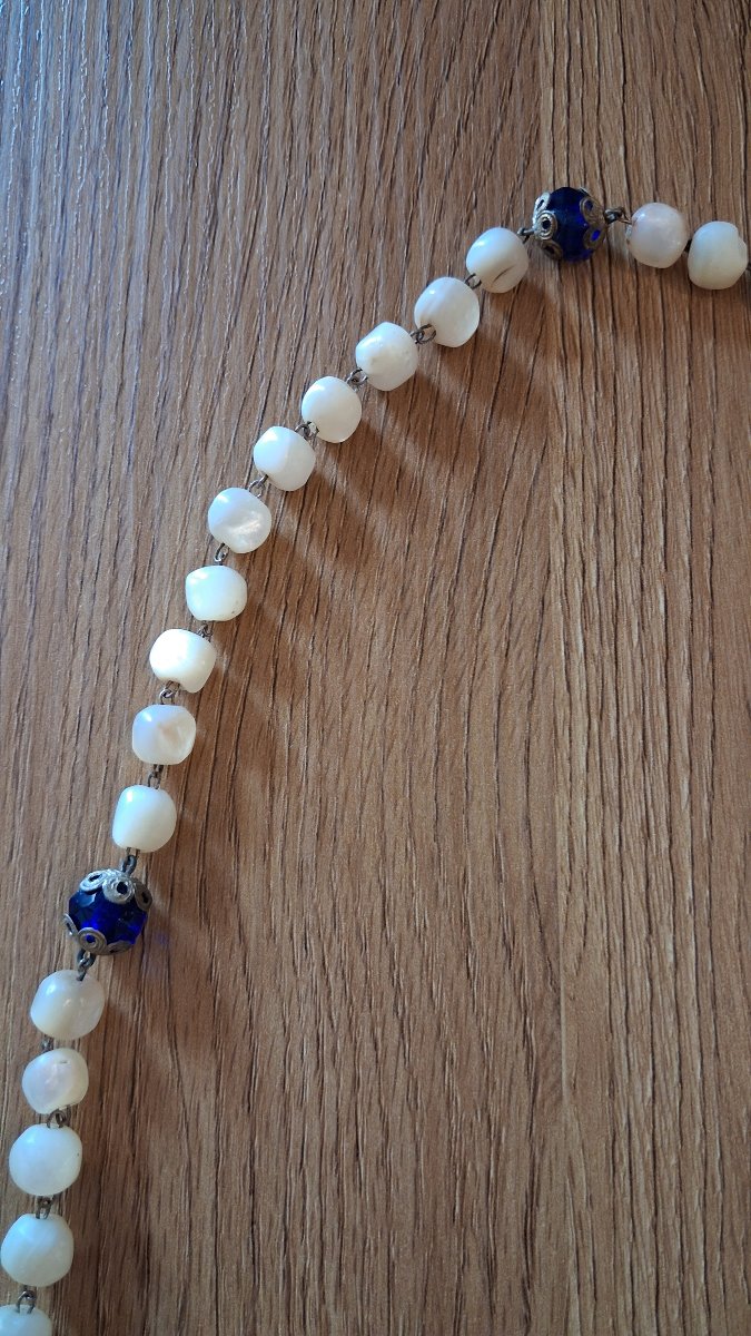 Grand chapelet Orthodoxe Grec en perles de nacre et verroterie - Grèce, 19ème siècle-photo-4