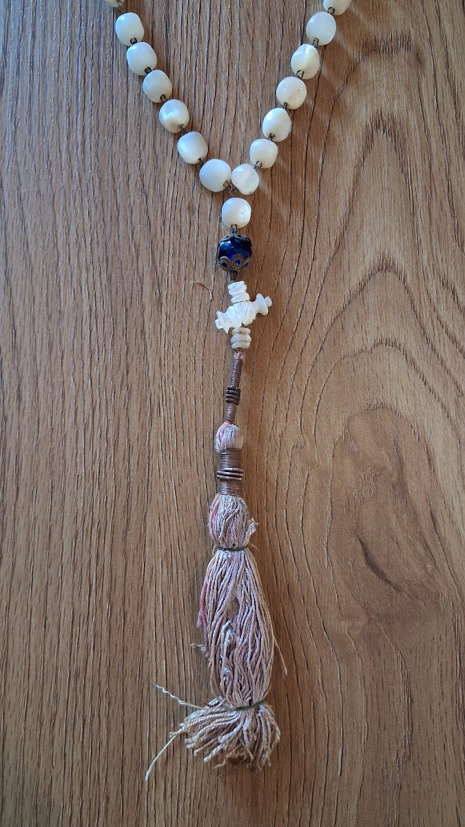 Grand chapelet Orthodoxe Grec en perles de nacre et verroterie - Grèce, 19ème siècle-photo-4