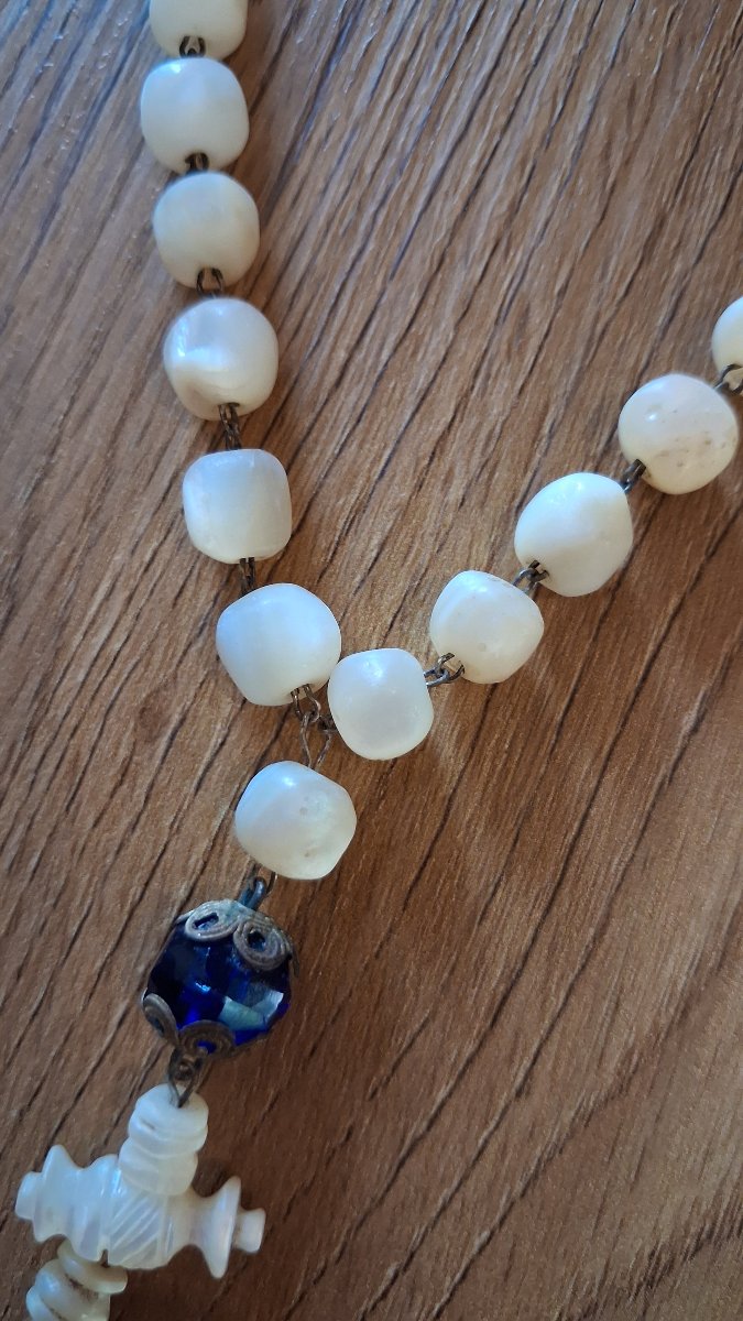 Grand chapelet Orthodoxe Grec en perles de nacre et verroterie - Grèce, 19ème siècle-photo-8