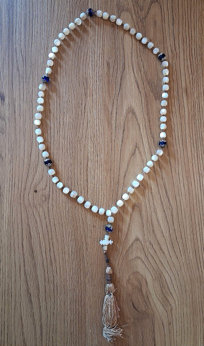 Grand chapelet Orthodoxe Grec en perles de nacre et verroterie - Grèce, 19ème siècle