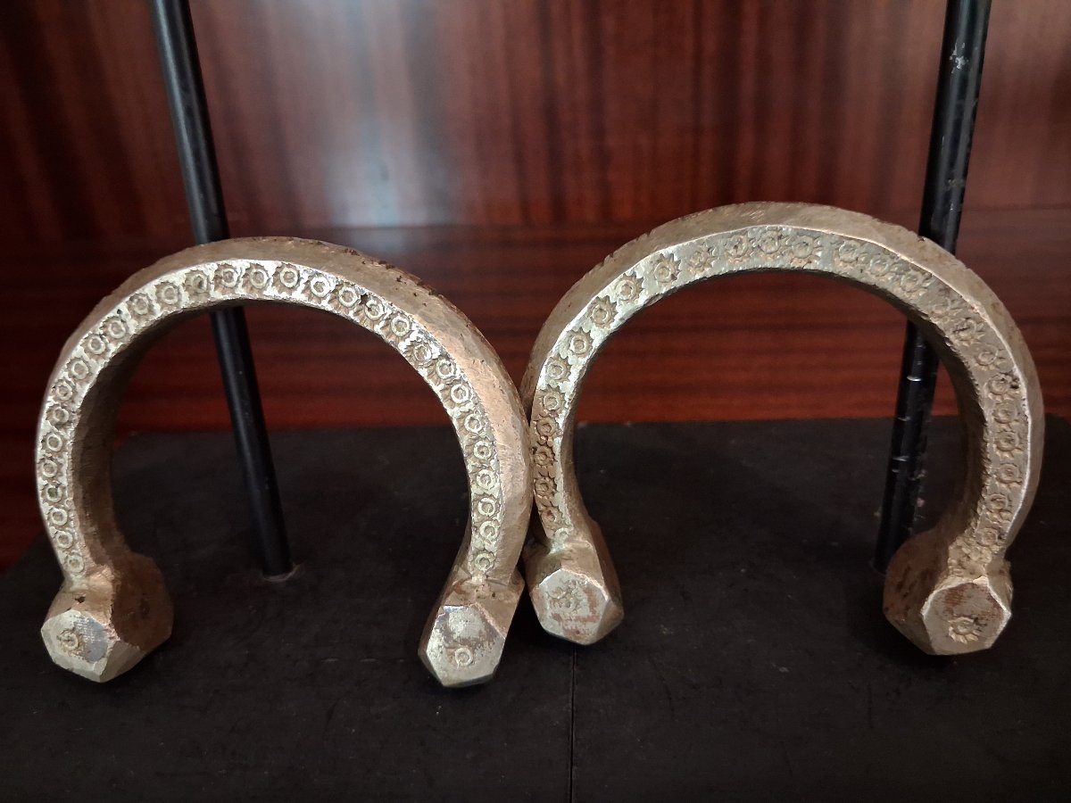 Paire de bracelet de cheville dit Khalkhal ou khelkhel - Maghreb, 19ème siècle-photo-4