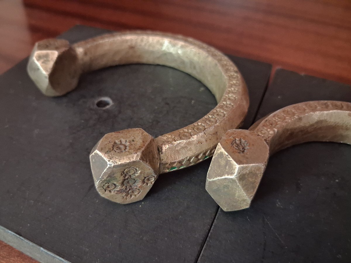 Paire de bracelet de cheville dit Khalkhal ou khelkhel - Maghreb, 19ème siècle-photo-4