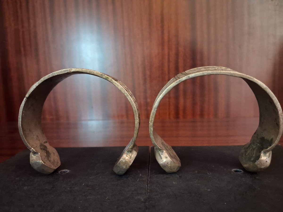 Paire de bracelet de cheville dit Khalkhal ou khelkhel - Maghreb, 19ème siècle-photo-3