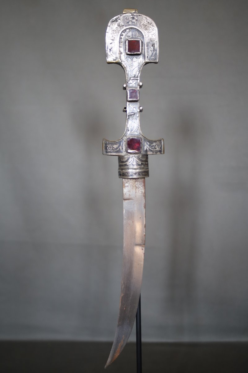 Dague Marocaine en argent niellé dite koumya - Sud du Maroc, 19ème siècle-photo-4