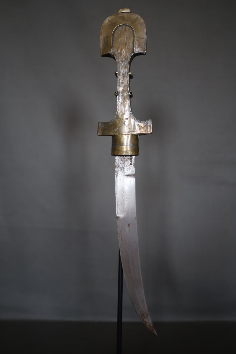 Dague Marocaine en argent niellé dite koumya - Sud du Maroc, 19ème siècle-photo-1