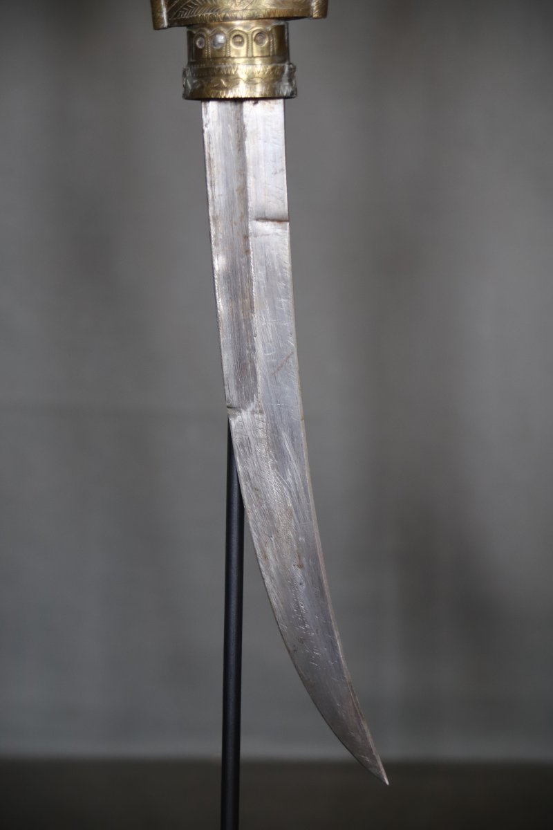 Moroccan Koumya Dagger Made Of Nielloed And Enameled Silver—southern Morocco, 19th Century-photo-6