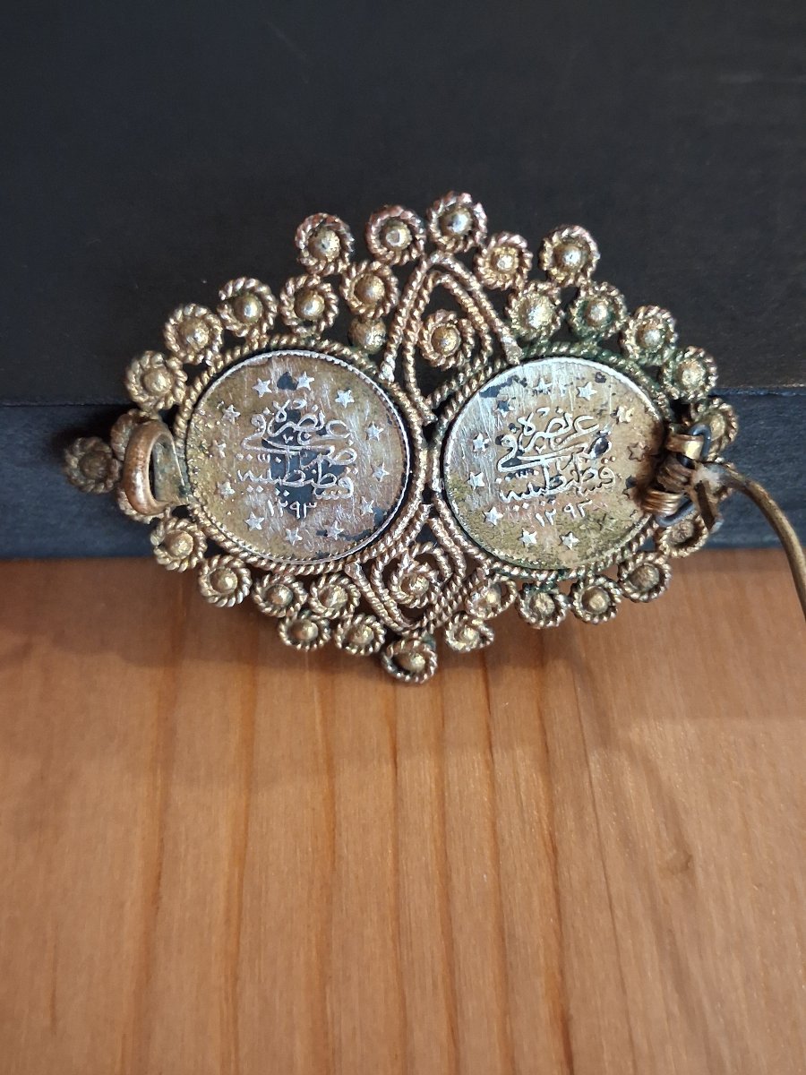 Greek Brooch In Gold-plated Silver - Balkan Greece, Late 19th Century -photo-2
