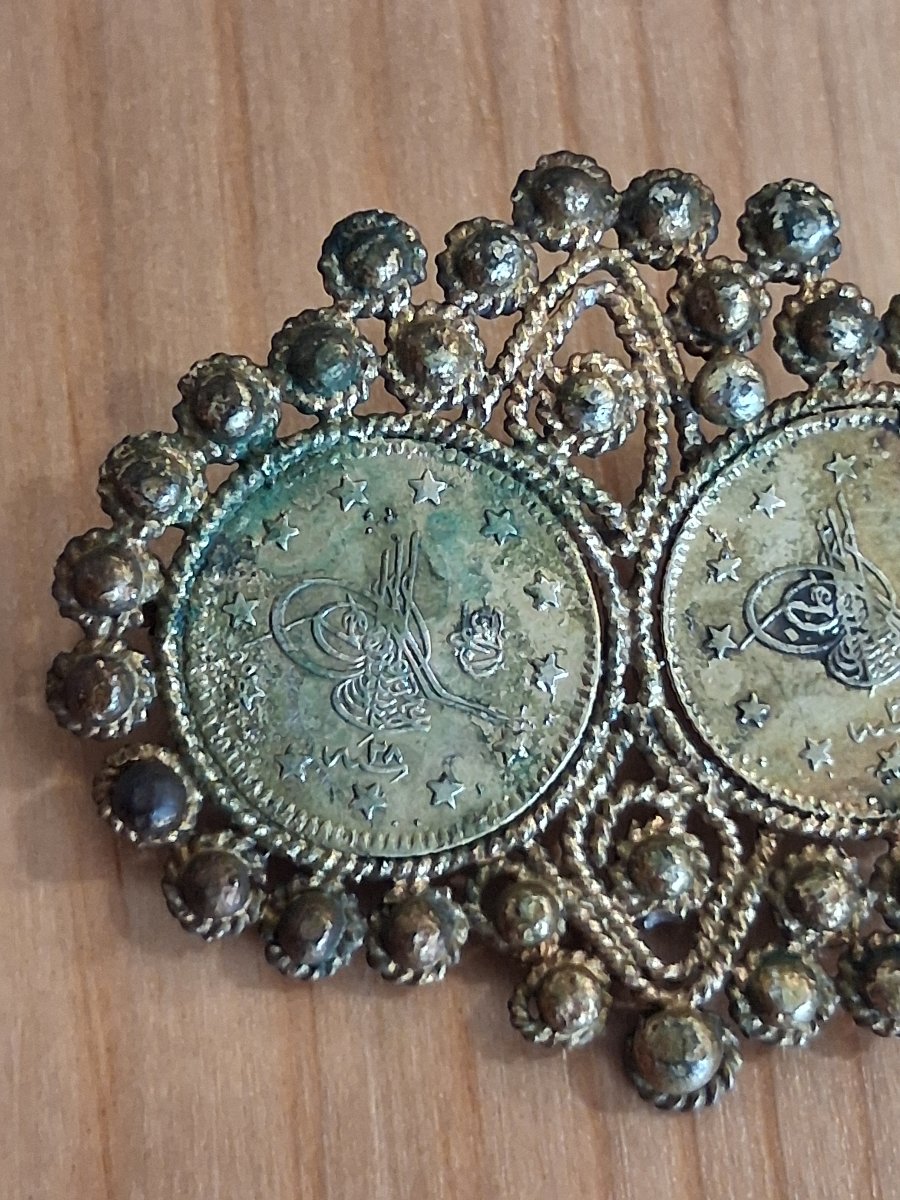 Greek Brooch In Gold-plated Silver - Balkan Greece, Late 19th Century -photo-2