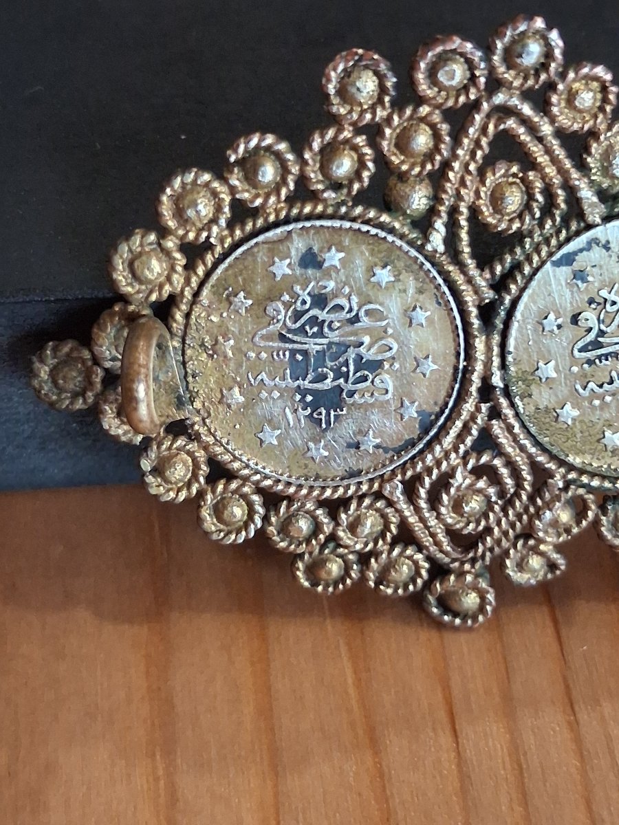 Greek Brooch In Gold-plated Silver - Balkan Greece, Late 19th Century -photo-4