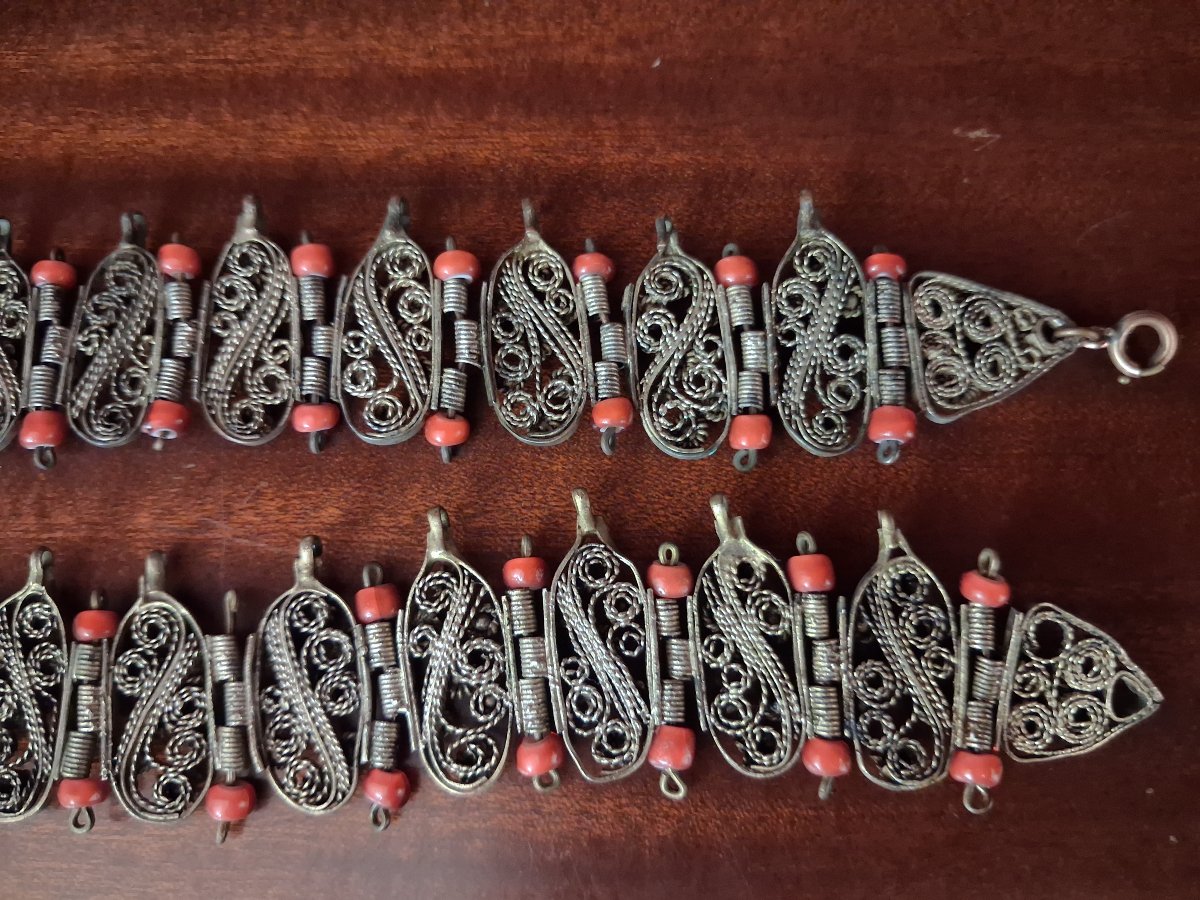 Paire de bracelets Grecs en argent doré - Grèce, 19ème siècle-photo-7