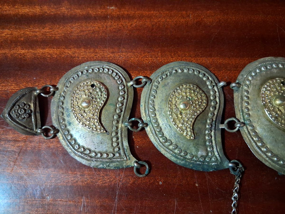 Elément de parure féminine Grecque en argent et argent doré - Grèce, 19ème siècle-photo-2