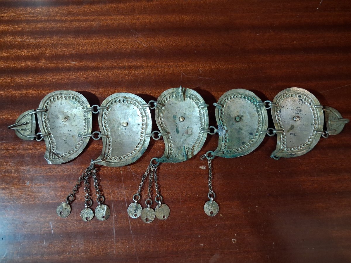 Elément de parure féminine Grecque en argent et argent doré - Grèce, 19ème siècle-photo-1