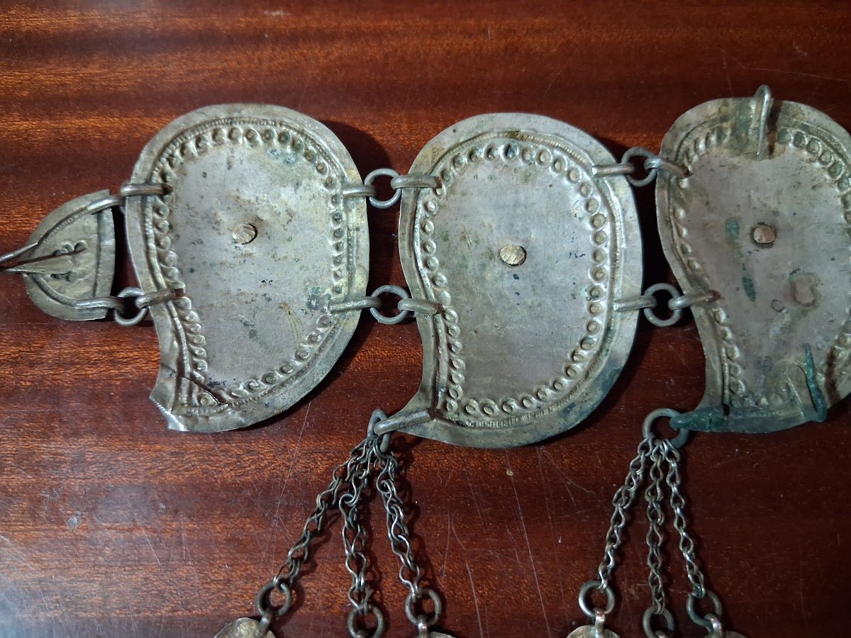 Elément de parure féminine Grecque en argent et argent doré - Grèce, 19ème siècle-photo-2