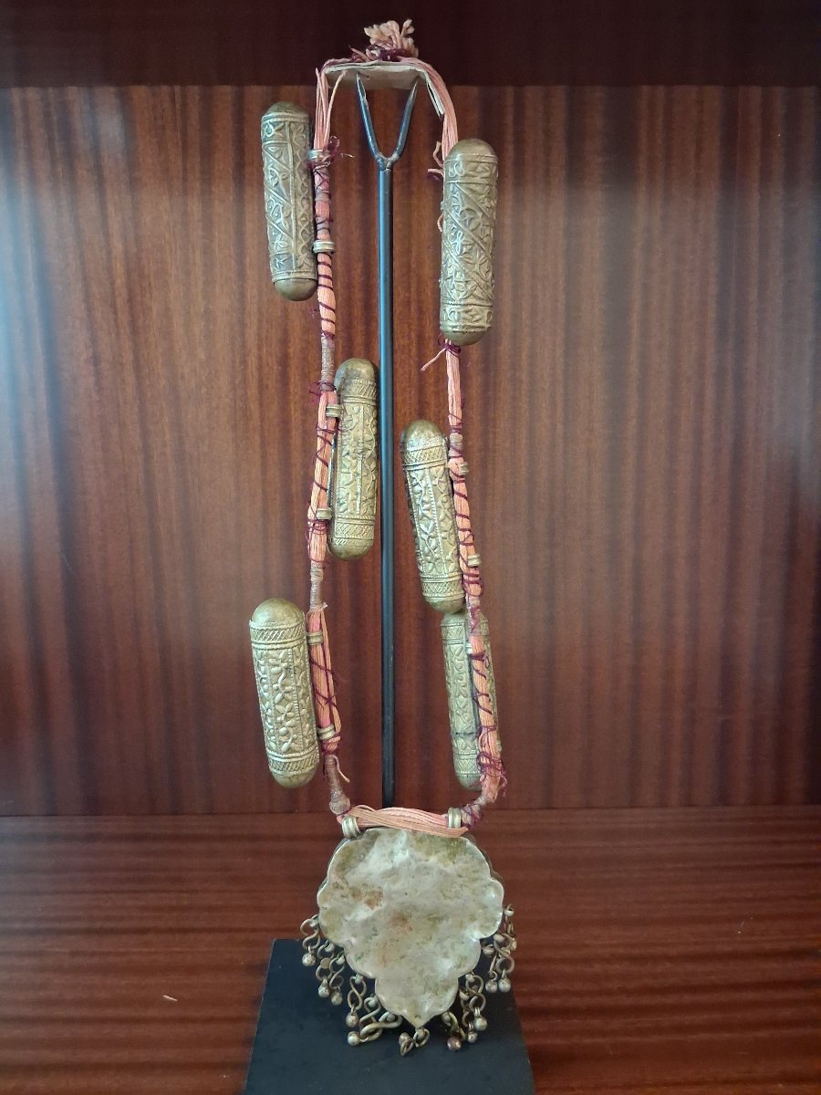 Collier traditionnel Arabe en argent doré - Pays du Levant ou Péninsule Arabique, 1ère moitié -photo-3