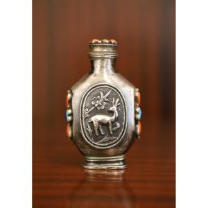 Tabatière En Argent - Tibet Ou Mongolie, 19ème Siècle