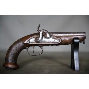 18th-century Travel Pistol Converted To Percussion During The 19th Century