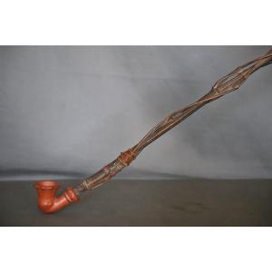 Long Pipe (103cm) Ottoman Chibouk- Ottoman Turkey, Circa 1900