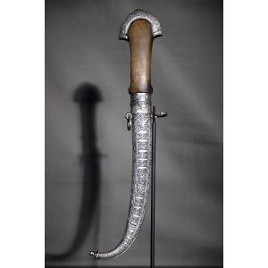 Moroccan Koumya Dagger, Silver And Blond Horn - Morocco, Agadir, Circa 1930
