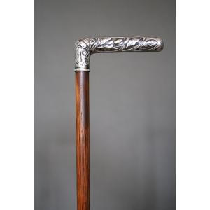 Fine Silver Cane With Handle - France, Circa 1900