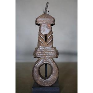 A Carved Wooden Churn Guide - Himalayan Regions, Probably Nepal