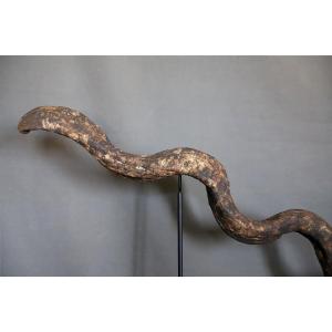 Serpent (naga) en bois sculpté, festival naga panchami -Népal, milieu 20ème siècle ou antérieur