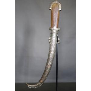  Moroccan Dagger Known As A "koumya," Silver, Gold, And Light-colored Horn - Morocco, Late 19th To Early 20th Century
