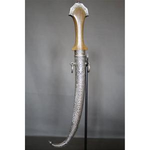 Dague Marocaine Dite Koumya, Argent Et Corne Blonde - Maroc, fin 19ème début 20ème siècle