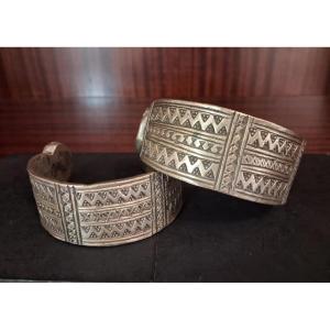 Pair Of Ankle Bracelets Known As Khalkhal Or Khelkhel—maghreb, 19th Century