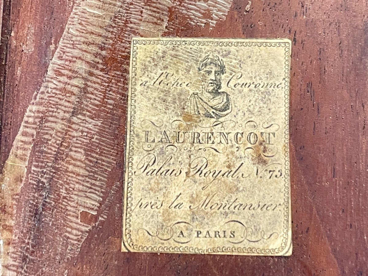 Encrier En Loupe De Frêne, ébène Et Bronze Doré. Epoque Premier Empire.-photo-6