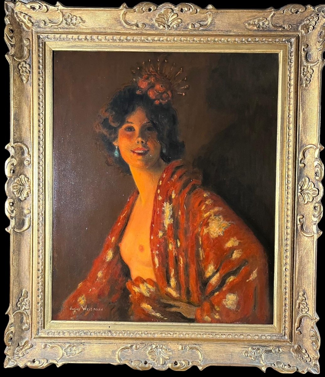 Portrait d'Une Jeune Espagnole, Par Jacques Weismann Vers 1920 / 1930.-photo-2