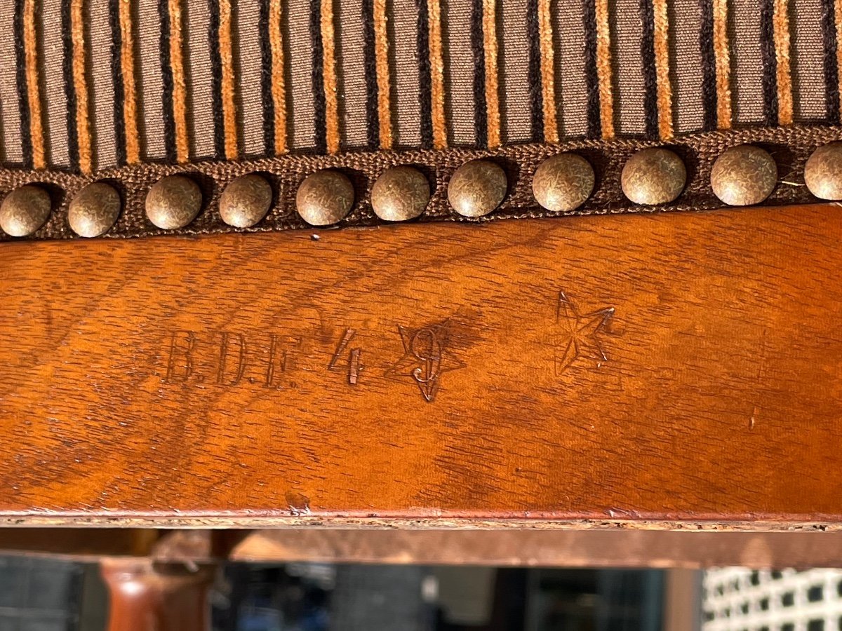 Rare Suite De Six Chaises époque Empire Des Anciennes Collections De La Banque De France.-photo-5