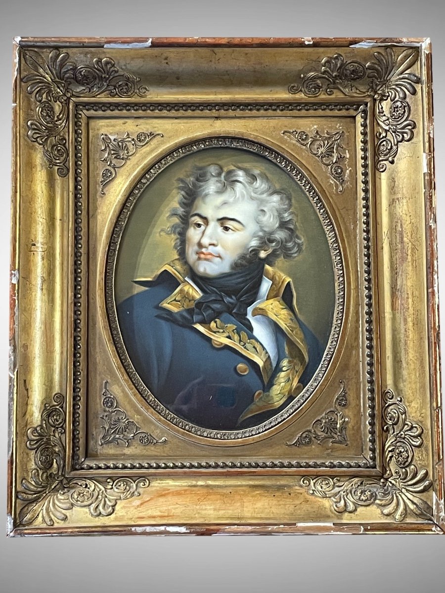 Portrait On Ivory Of General Jean-baptiste Kléber, After The Painting By Paulin Guérin.-photo-2