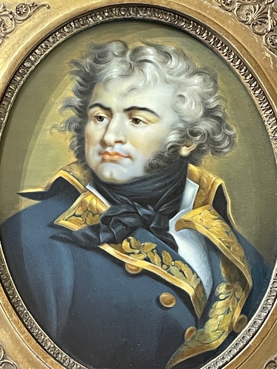 Portrait On Ivory Of General Jean-baptiste Kléber, After The Painting By Paulin Guérin.