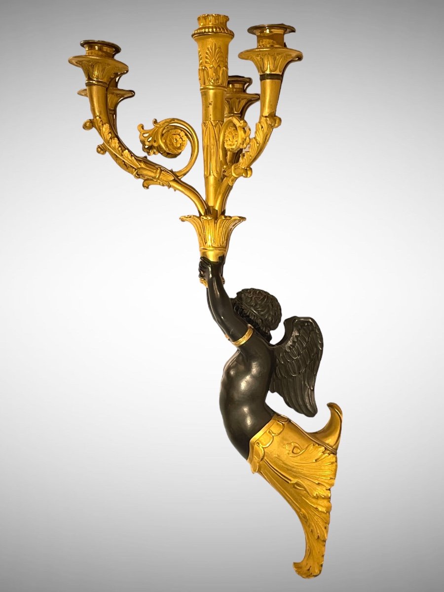 Pair Of Large Sconces (55 Cm). Empire Period