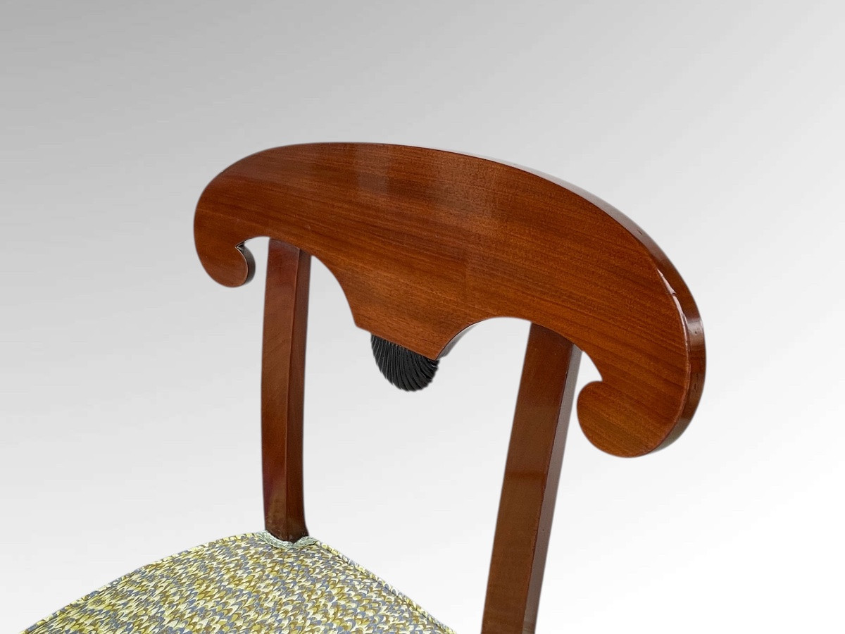 Set Of Six Mahogany Chairs From The First Empire Period-photo-2