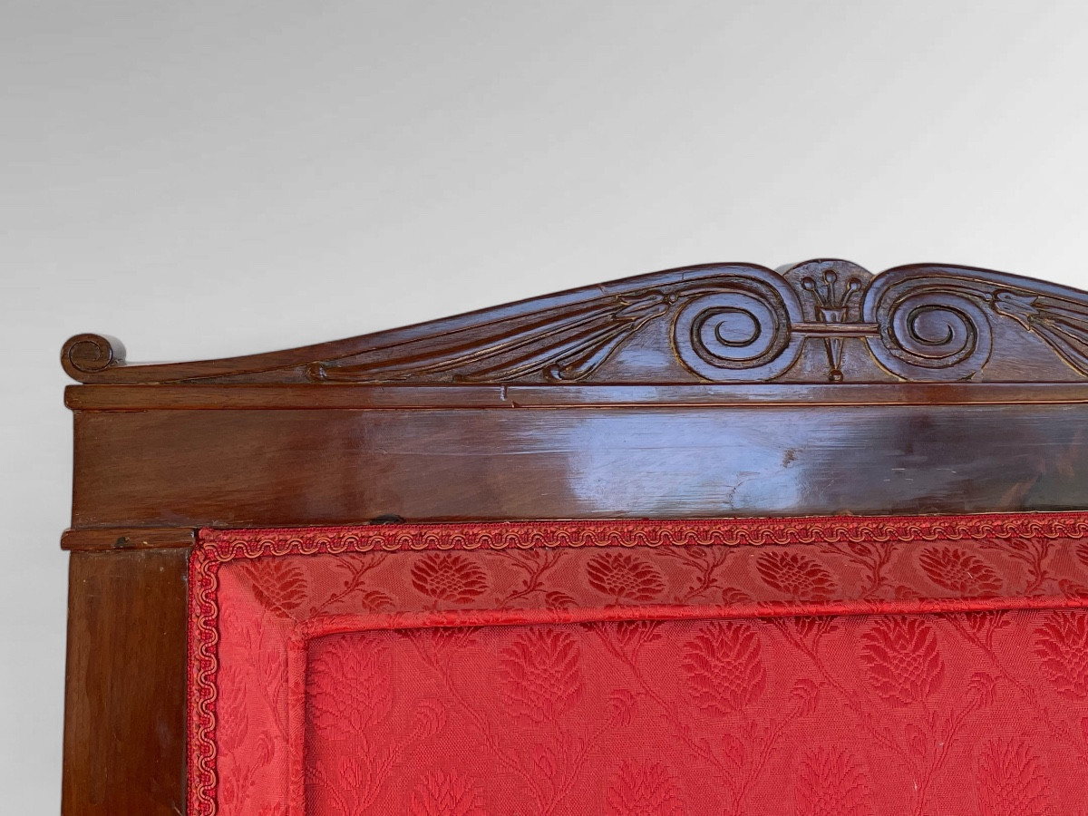 Pair Of Mahogany Bergere Chairs From The First Empire Period. -photo-3