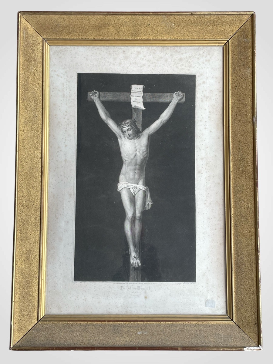 Christ en croix d'après Dürer. Gravure du XIXe siècle-photo-2