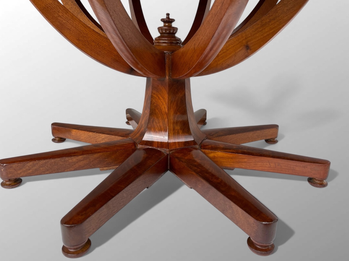 Early 19th Century Pedestal Table, Mahogany And Mahogany Veneer. Northern Italy.-photo-2