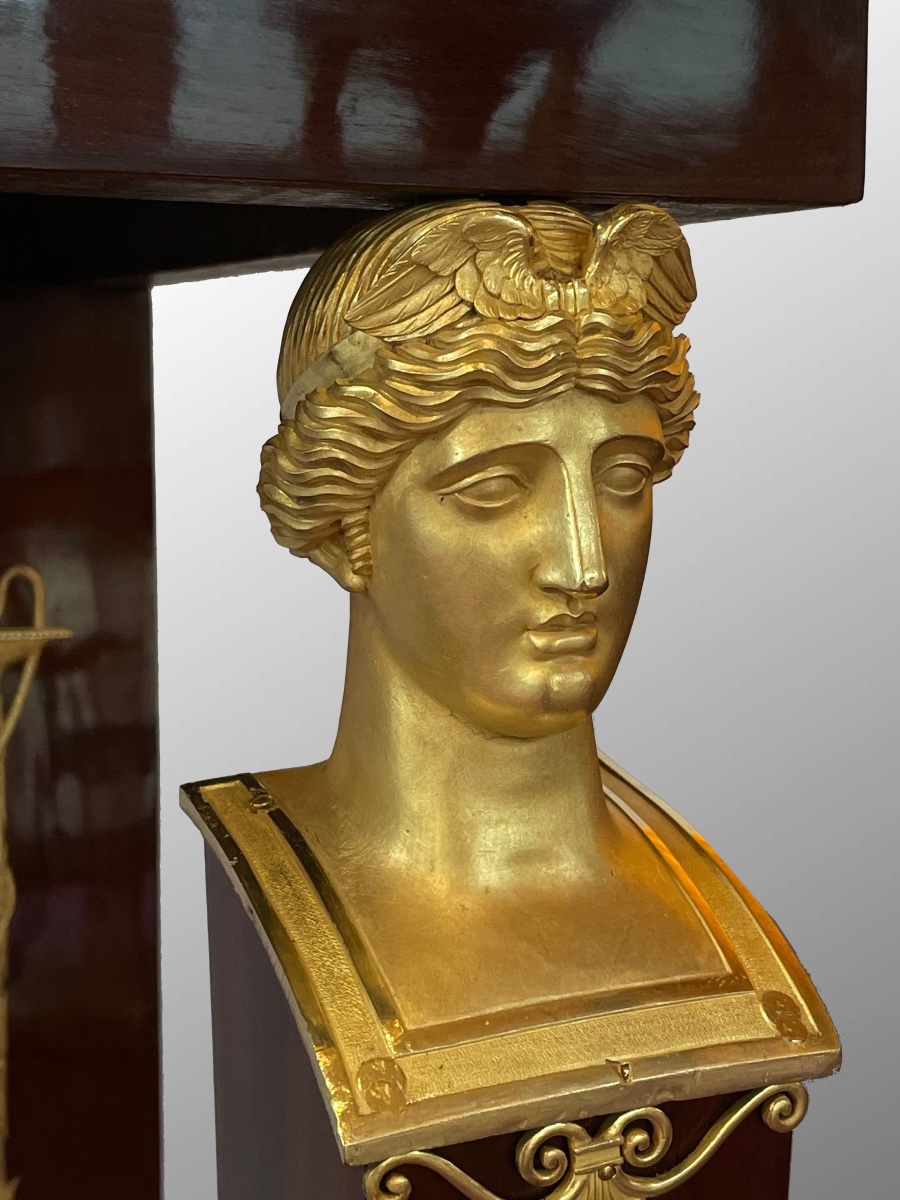 Mahogany Console Table. Empire Period, Ceremonial Model.-photo-4