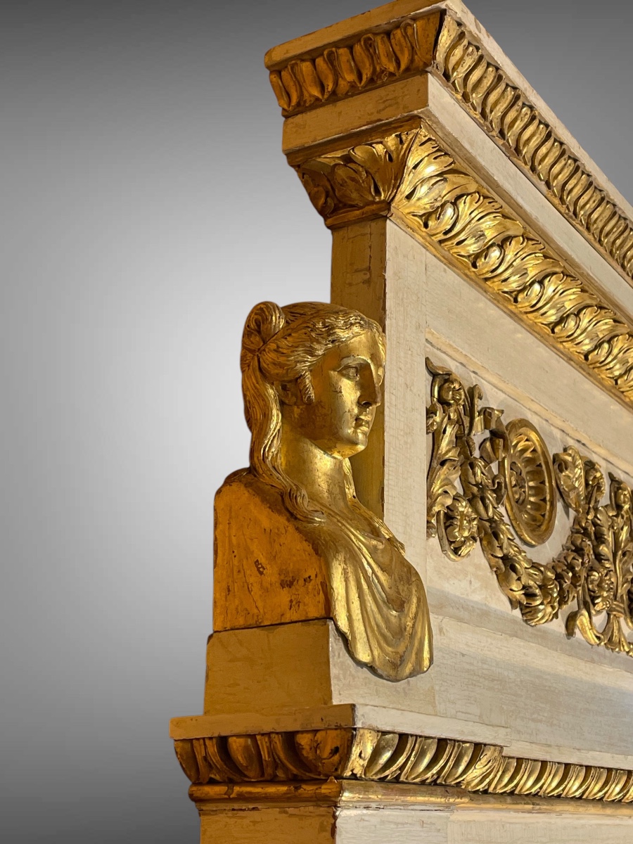 Trumeau aux cariatides grecques. Epoque Empire-photo-2