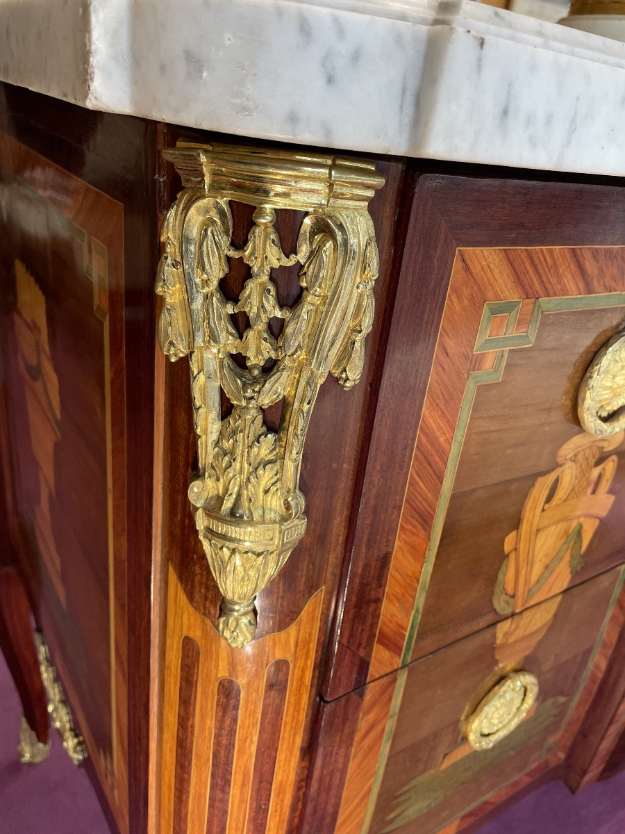 Transitional Chest Of Drawers Stamped Léonard Boudin-photo-3
