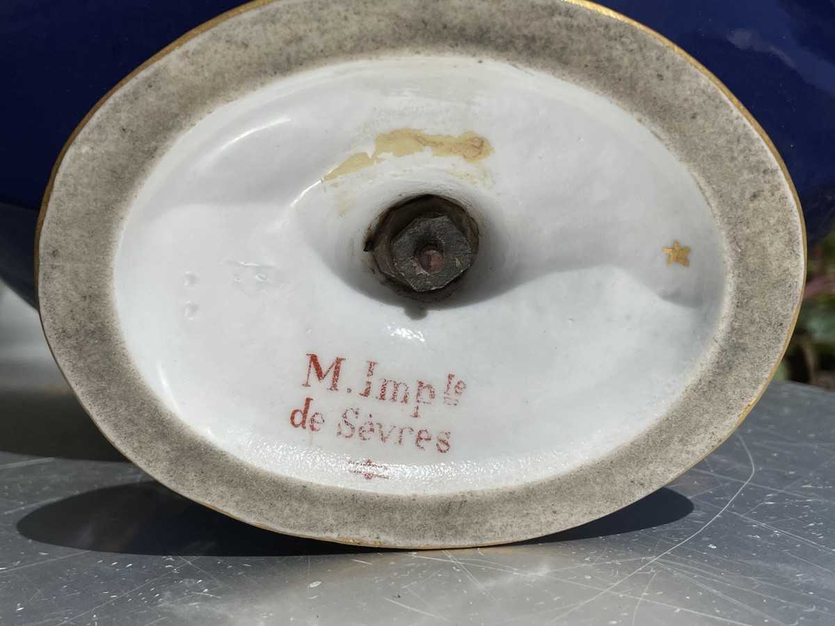 Encrier en porcelaine de Paris. Début du XIXe siècle. -photo-2