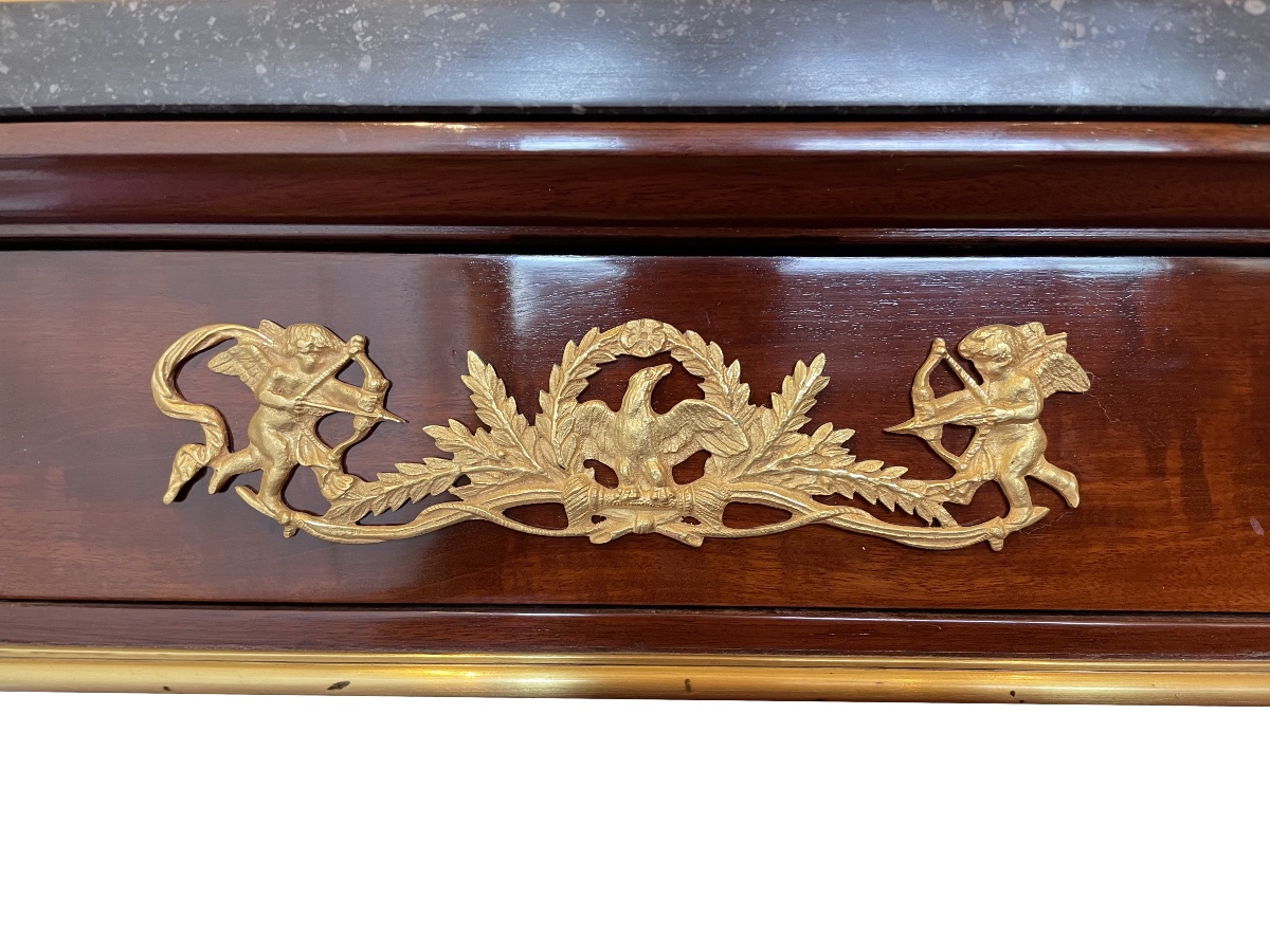 Console en acajou et bronzes dorés. Epoque Empire.  -photo-3