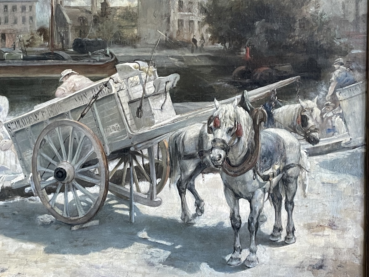 Oil On Canvas By Emile Blanchon—born In 1845—“the Loading Of The Plaster.”-photo-3
