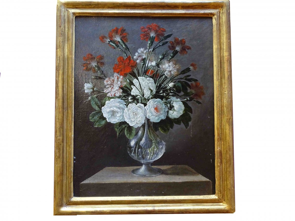 Paire De Tableaux De Fleurs - Fin XVIIIe / Début XIXe-photo-2