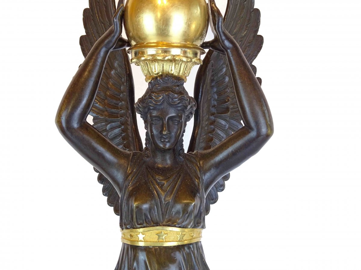 Paire De Porte Torchère époque Empire-photo-3