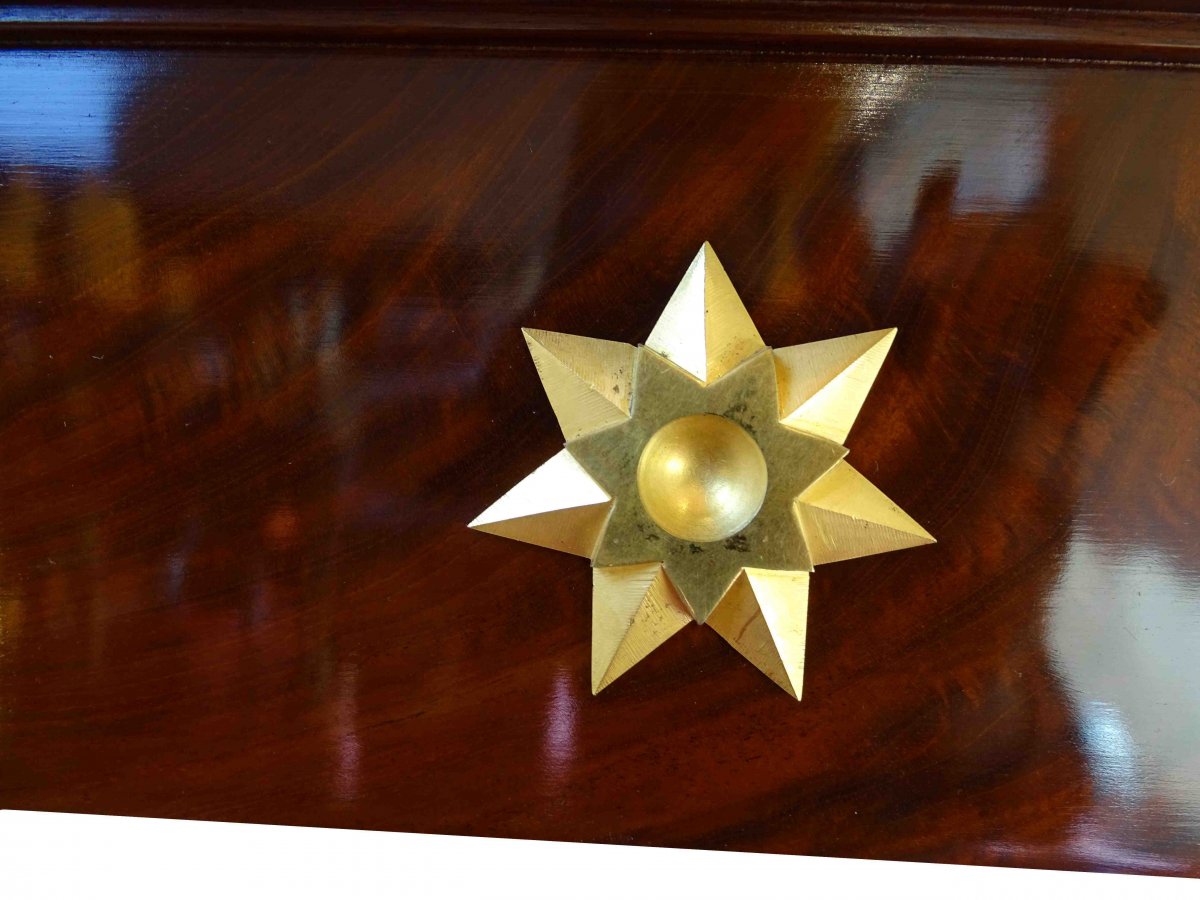 Console époque Empire- Consulat En Acajou Et Bronzes Dorés-photo-1