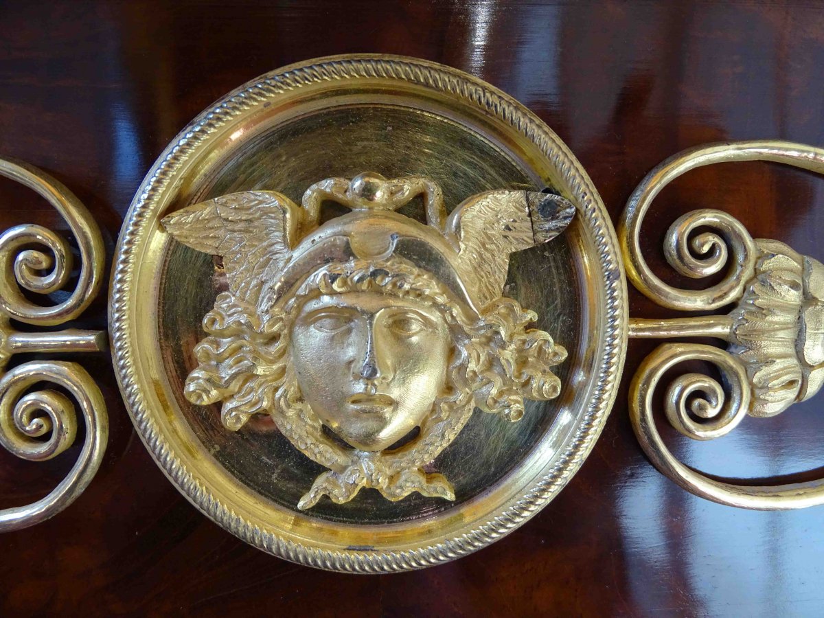 Console époque Empire- Consulat En Acajou Et Bronzes Dorés-photo-4