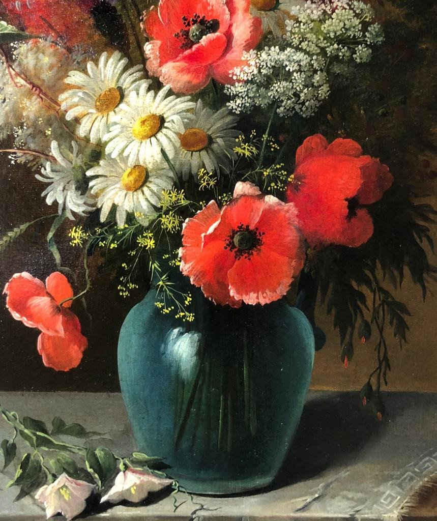 Paire De Tableaux De Fleurs Signés  J. Champion Et Datés 1890 & 1891 - Huile Sur Toiles.-photo-4