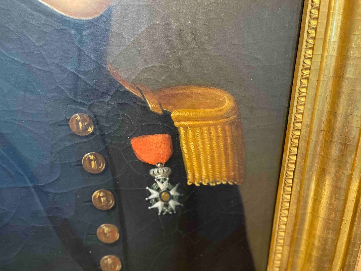 Portrait d'Un Officier. Huile Sur Toile Vers 1820 /1830-photo-3